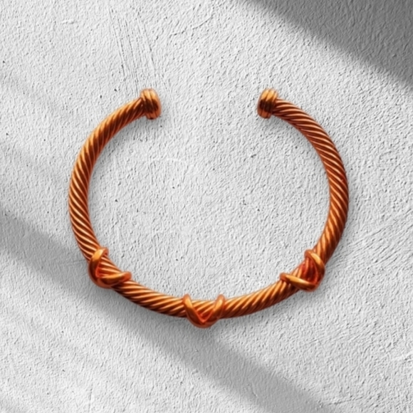 Stylish Orange Twisted "Cable" Bracelet - Picture 1 of 1